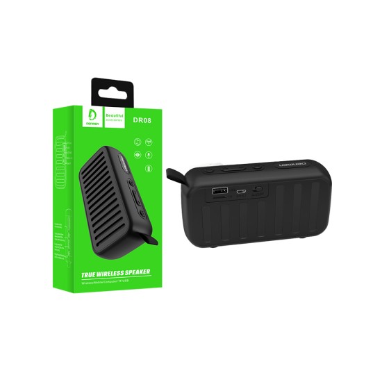 DENMEN BLUETOOTH SPEAKER DR08 TF/MOBILE/COMPUTER/USB 3W BLACK